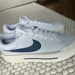 Nike Women’s White and Blue Sneakers